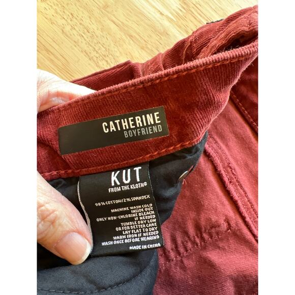 Kut from the Kloth Catherine Corduroy Boyfriend Pant in Amber Women's 12 - Picture 12 of 15